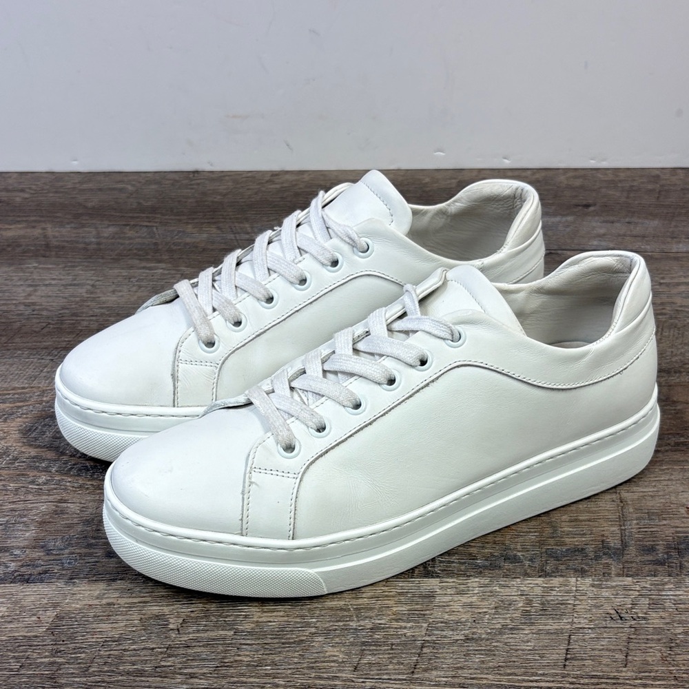 M.Gemi “THE PALESTRA ALTA” White Leather Low-Top Sneakers | Made in Italy | EU39